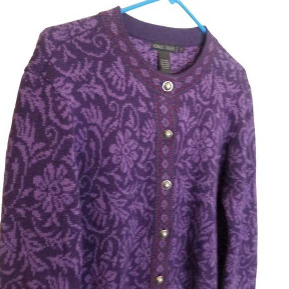 Nomadic Traders Womens L Purple Floral Long Sleeve - Picture 2 of 5